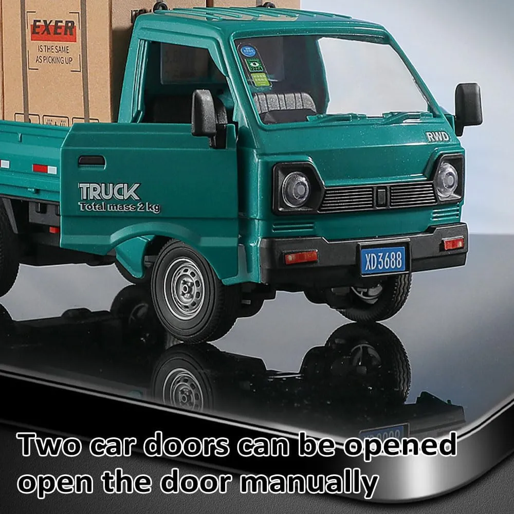 1:16 RC Crawler with Light Spray, 2.4Ghz Remote Controlled Transport Car for Boys - Rear Compartment Transport Goods
