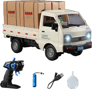 1:16 RC Crawler with Light Spray, 2.4Ghz Remote Controlled Transport Car for Boys - Rear Compartment Transport Goods