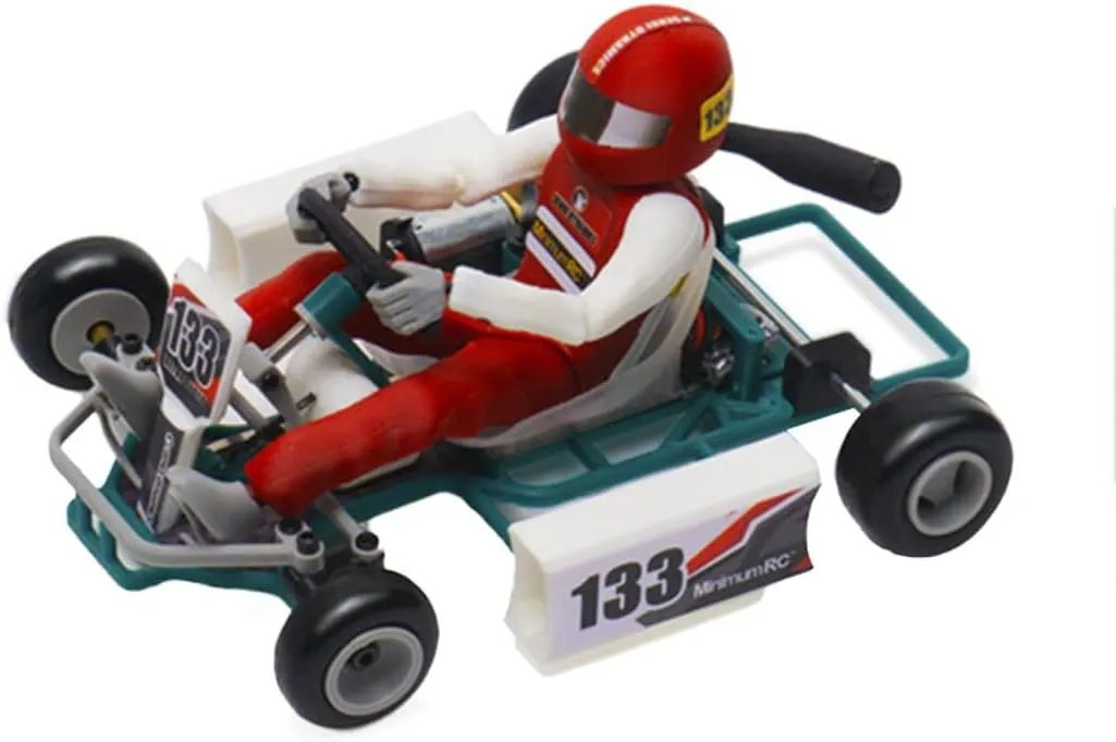 1/32 Scale 2.4G Retro Mini RC Kart, RC Racing Car, Assembly Kits for Adults, with Remote Control and Battery,Birthday Christmas Toys Gifts - 2 Battery