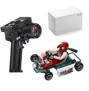 1/32 Scale 2.4G Retro Mini RC Kart, RC Racing Car, Assembly Kits for Adults, with Remote Control and Battery,Birthday Christmas Toys Gifts - 2 Battery