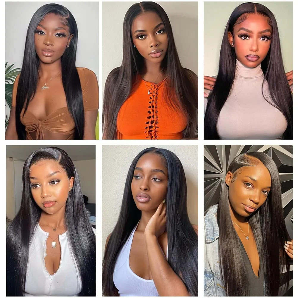 13x4 Ear to Ear Transparent HD Lace Frontal Closure 12A Unprocessed Brazilian Virgin Human Hair Frontal 18 Inch Silky Straight Full Lace Front Closure Pre-Plucked Natural Black Color