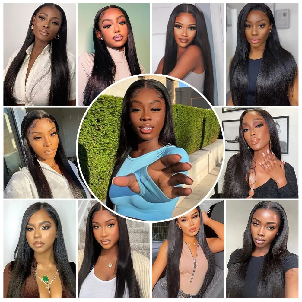 13x4 Ear to Ear Transparent HD Lace Frontal Closure 12A Unprocessed Brazilian Virgin Human Hair Frontal 18 Inch Silky Straight Full Lace Front Closure Pre-Plucked Natural Black Color