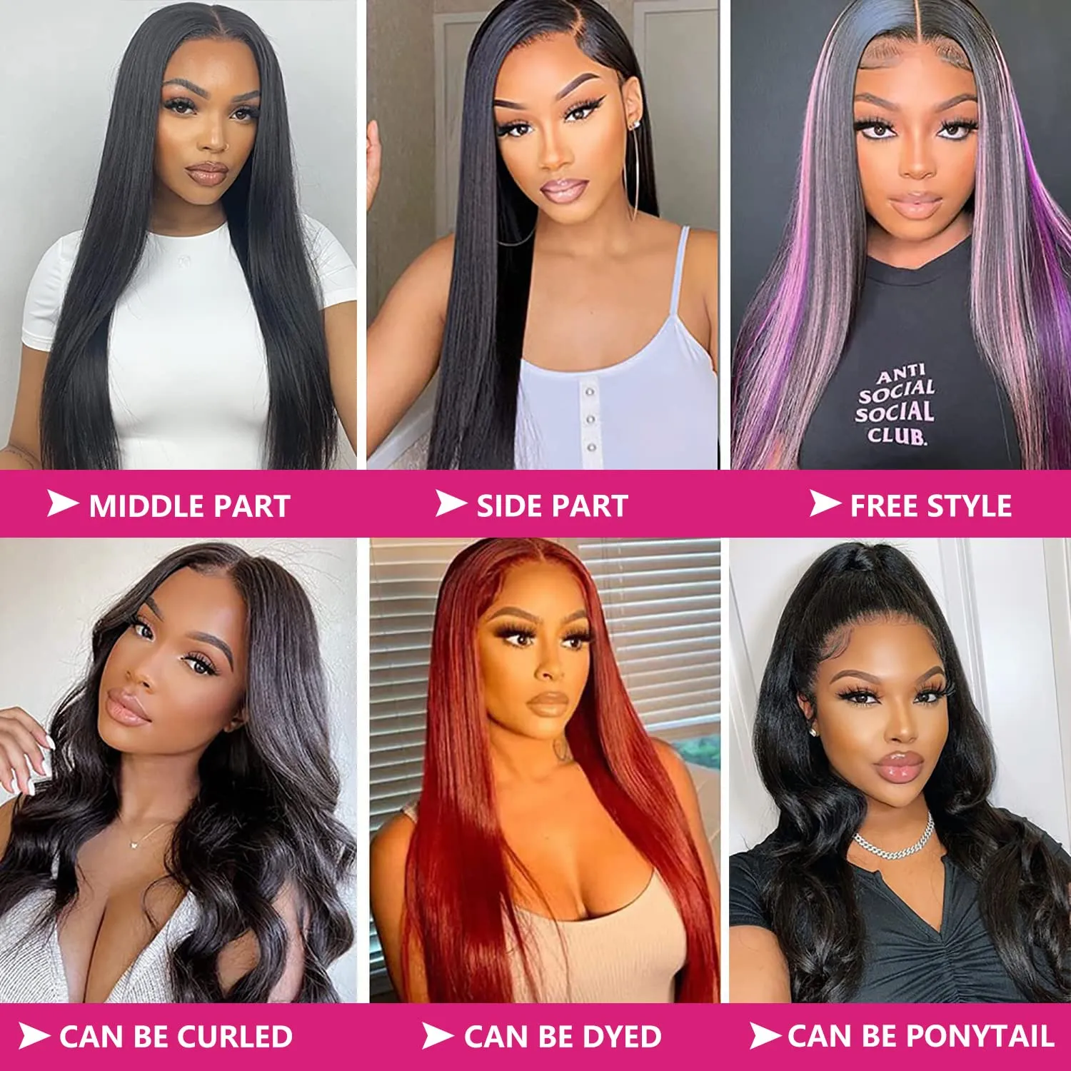 13x6 Lace Front Wigs Human Hair 180 Density HD Transparent Straight Lace Front Human Hair Wigs for Women Straight Lace Front Wigs Pre Plucked with Baby Hair Natural Color (24 Inch)
