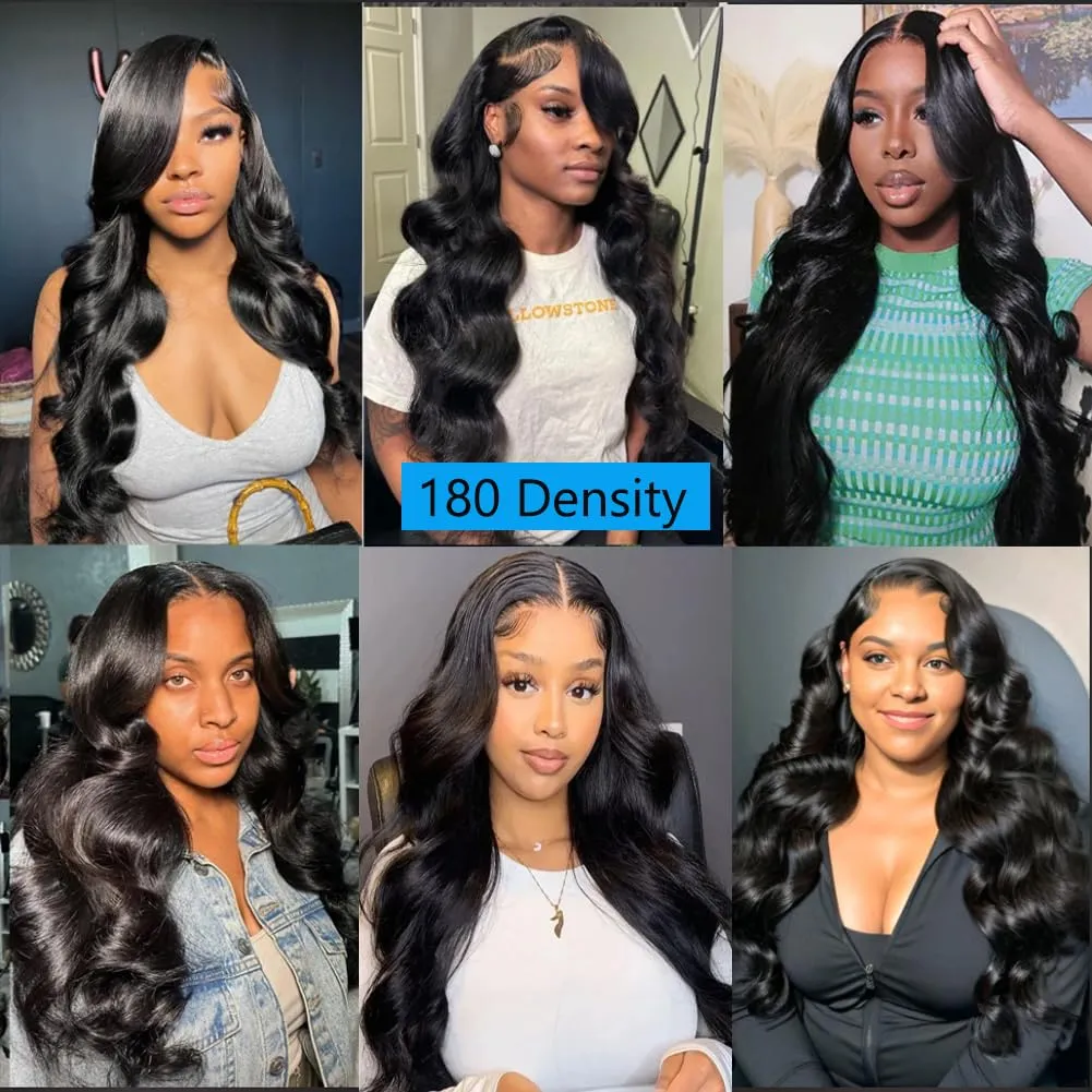 13x6 Lace Front Wigs Human Hair Pre Plucked 180 Density 28 Inch HD Body Wave Lace Front Wigs Human Hair Frontal Wigs Human Hair wigs for Women Glueless Wigs Human Hair Pre Plucked Black wig