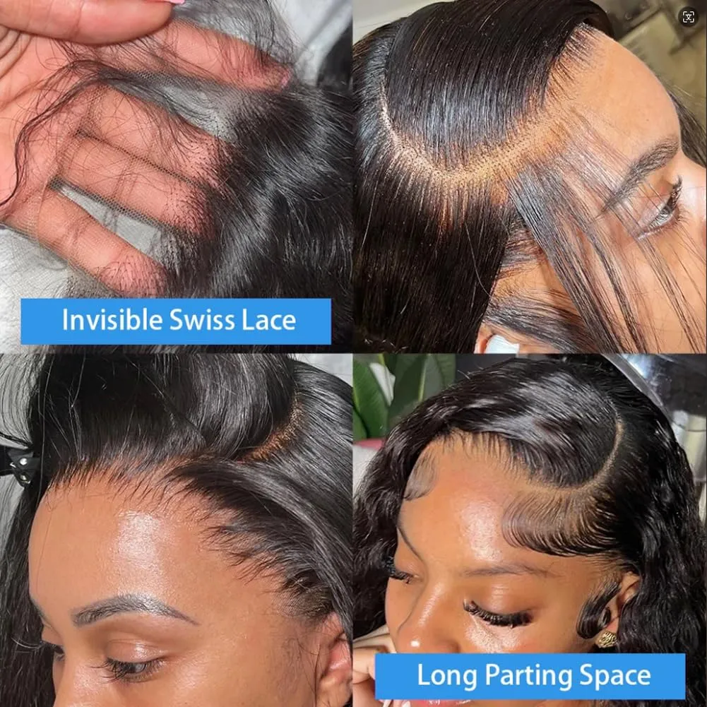 13x6 Lace Front Wigs Human Hair Pre Plucked 180 Density 28 Inch HD Body Wave Lace Front Wigs Human Hair Frontal Wigs Human Hair wigs for Women Glueless Wigs Human Hair Pre Plucked Black wig