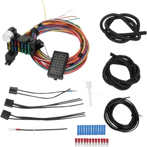 14 Fuse 12-14 Circuit Wiring Harness Racing GXL Copper Wire Street Rods Hot Rods Race Cars Universal