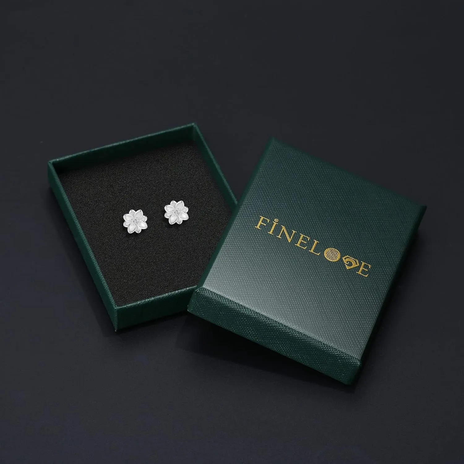 14K Gold Plated 925 Sterling Silver Post Cubic Zirconia Rose Flower Stud Earrings for Women | Hypoallergenic & Nickel Free Earrings for Women