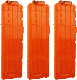 18-Darts Magazines Clips, 3 Pack 18 Darts Quick Reload Bullet Clips Magazine Clips for Nerf n-Strike Elite Blaster Transparent (Orange)