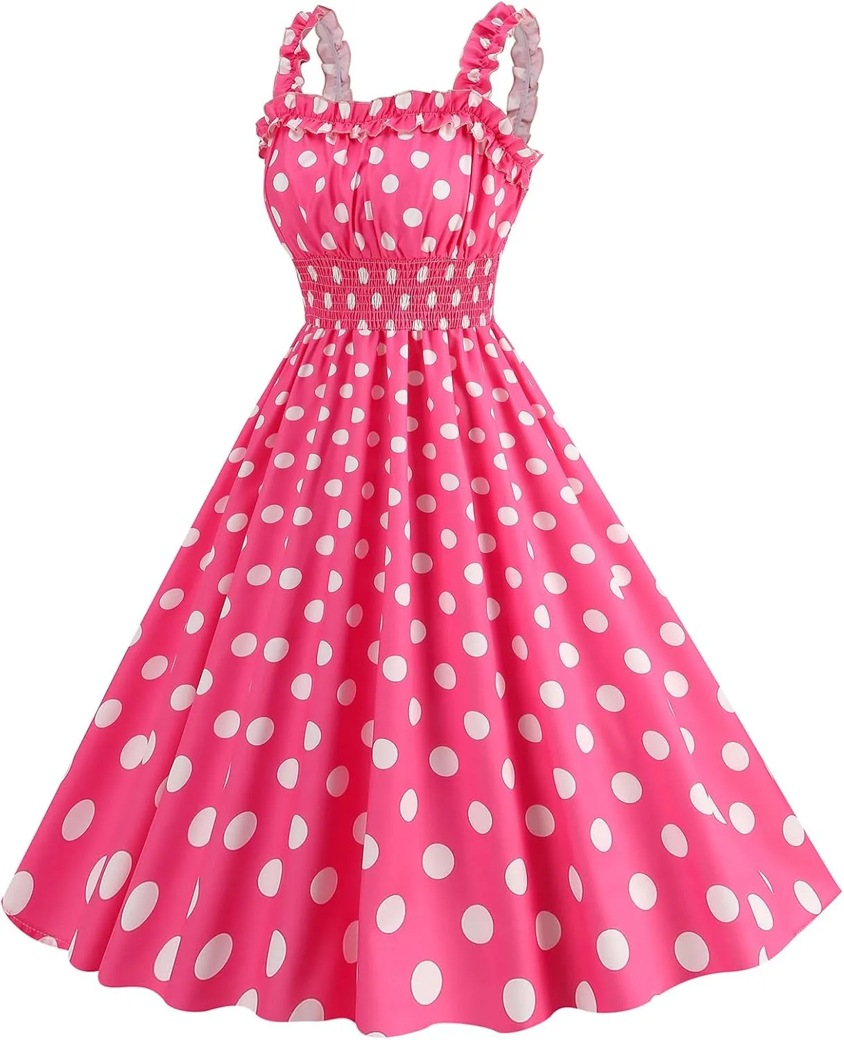 1950s Dresses for Women Vintage Retro Cocktail Party Swing Dresses Halter Floral Rockabilly 50s Polka Dot Pin up Dress