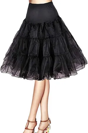 1950s Vintage Knee Length Crinoline Petticoats For Women Tulle skirts for under dresses 50s Clothing