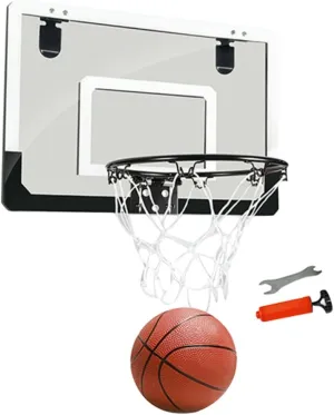 1pc Mini Door Hanging Basketball Board Transparent Suspension Basketball Plate Compact Indoor Backboard for Home Office Material Easy to Assemble and Play