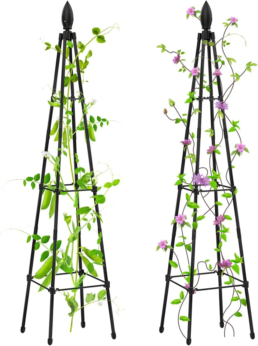 2 Packs Garden Trellis for Climbing Plants Outdoor, deaunbr Plant Support Tower Obelisk Trellis Garden Trellises for Vines, Flowers Stands, Indoor Potted Plants, Rose, Cucumber, Pea, Tomato, Clematis