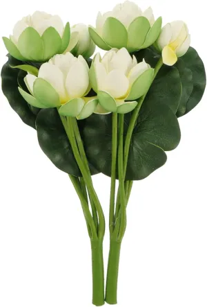 2 Pcs Artificial Lotus Flower Fake Slik Lotus Realistic Water Fake Flower Bouquetfaux Flower Picks Vase Flower Arrangement for Spring Easter Party Home Wedding Garden