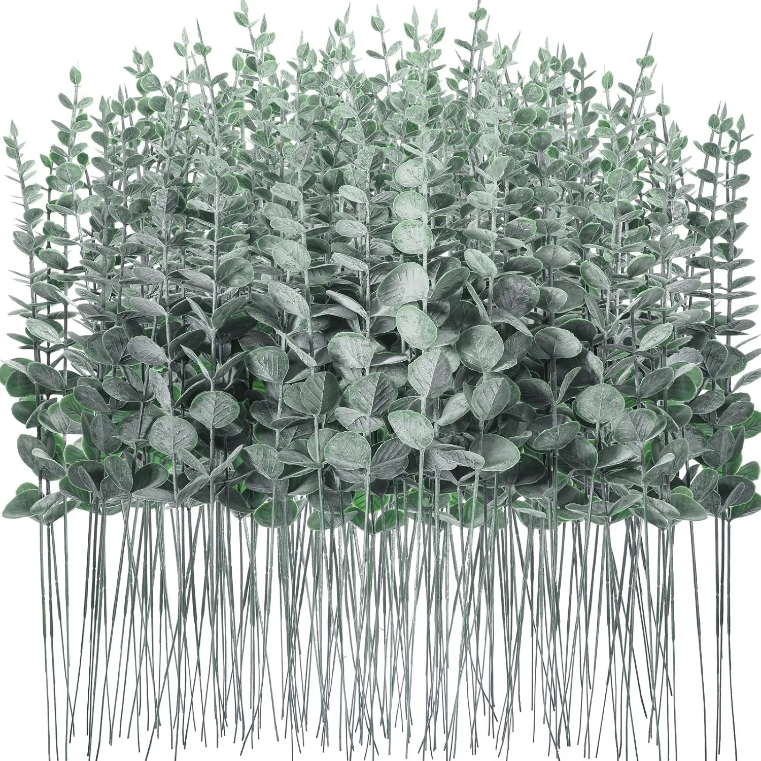 200 Pcs Eucalyptus Stems Faux Greenery Artificial Eucalyptus Leaves Decor Greenery Stems Branch for Wedding Centerpiece Flower Bouquet Farmhouse Home (Dark Green)