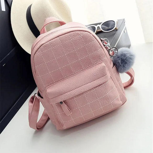 2019 Women Leather Backpack School Bag
