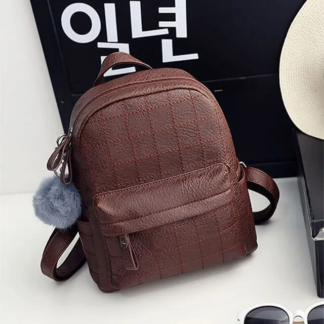 2019 Women Leather Backpack School Bag