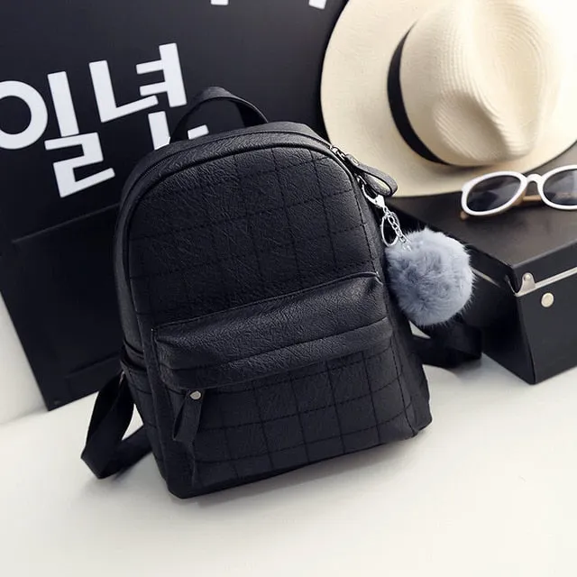 2019 Women Leather Backpack School Bag
