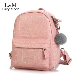 2019 Women Leather Backpack School Bag