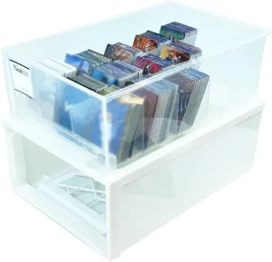 2400-Capacity Trading Card Storage Box Plastic- Stackable, Multi-Compartment Organizer for MTG,Loose Trading Card,and Sports Cards - Easy Sorting & Storage Solution