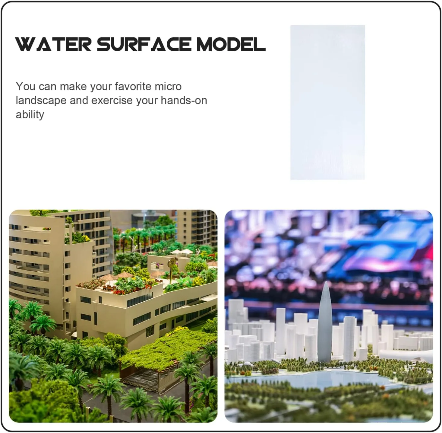 2pcs Water Pattern Paper Models Sand Table Material Sand Table Decoration Supplies Water Surface Model Sand Table Water Surface Model Water Surface Material PVC Transparent