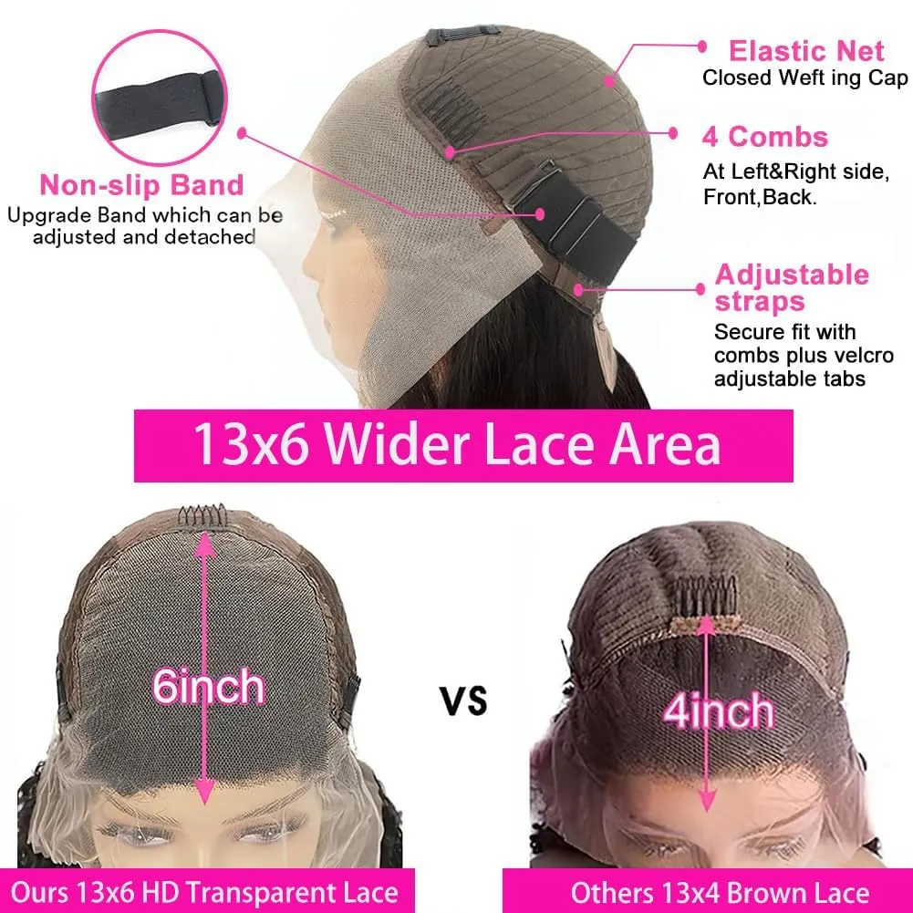 30 Inch 13x6 Deep Wave Lace Front Wigs Human Hair Curly Human Hair Wig 200% Density Wet And Wavy Water Wave HD Lace Front Wig Pre Plucked Frontal Wig