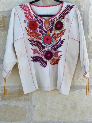 3/4 Sleeve Multicolor Rococo Blouse