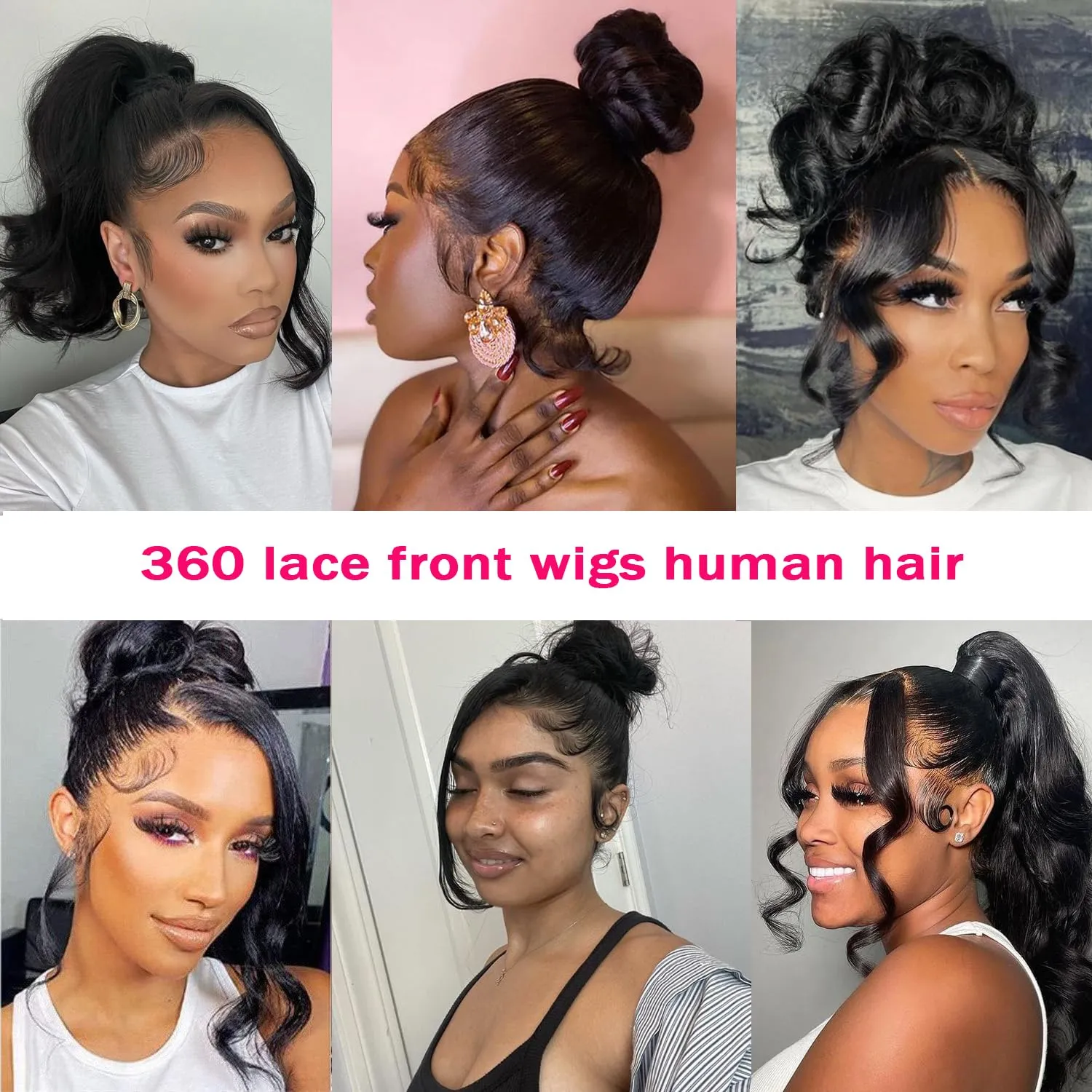 360 Body Wave Lace Front Wigs Human Hair pre plucked HD Lace Human Hair Wigs 150% Density HD Lace Front Wigs For Black Women with Baby Hair Natural Color 26 Inch