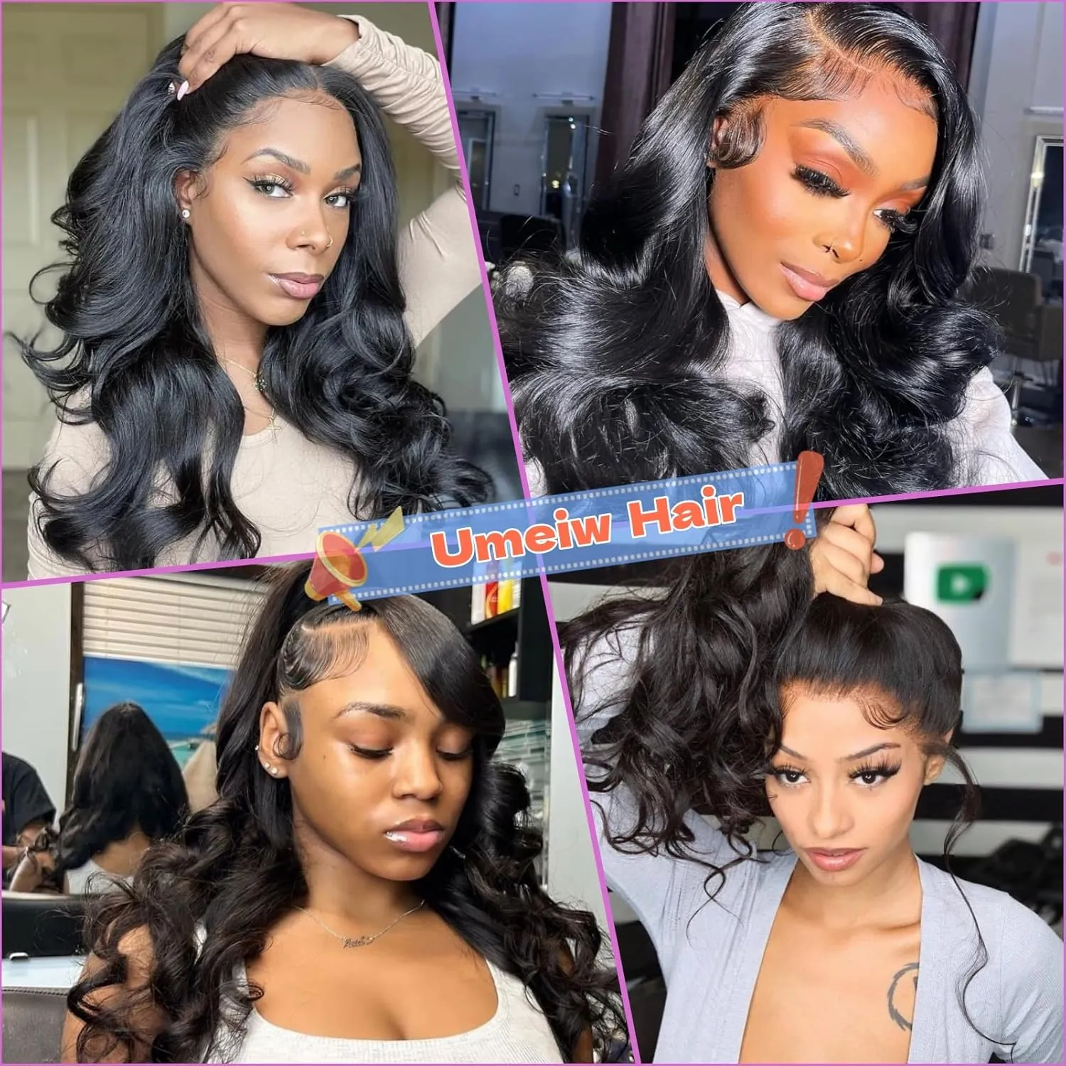 360 Body Wave Lace Front Wigs Human Hair pre plucked HD Lace Human Hair Wigs 150% Density HD Lace Front Wigs For Black Women with Baby Hair Natural Color 26 Inch