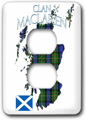 3dRose Outline of Scotland with the MacLaren clan family... - Light Switch Covers (lsp-380098-6)