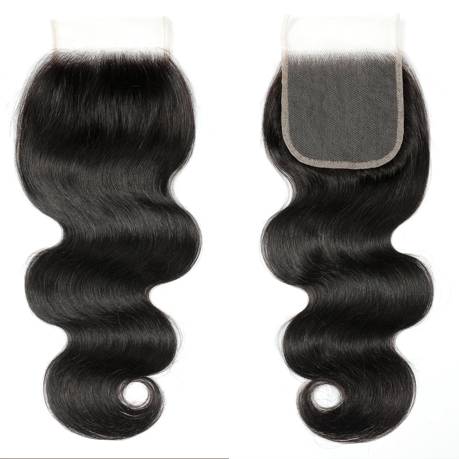 4x4 Transparent HD Lace Closure Virgin Human Hair Closure Invisible Lace Closure Pre Plucked with Baby Hair Natural Black(14Inch,Body Wave)