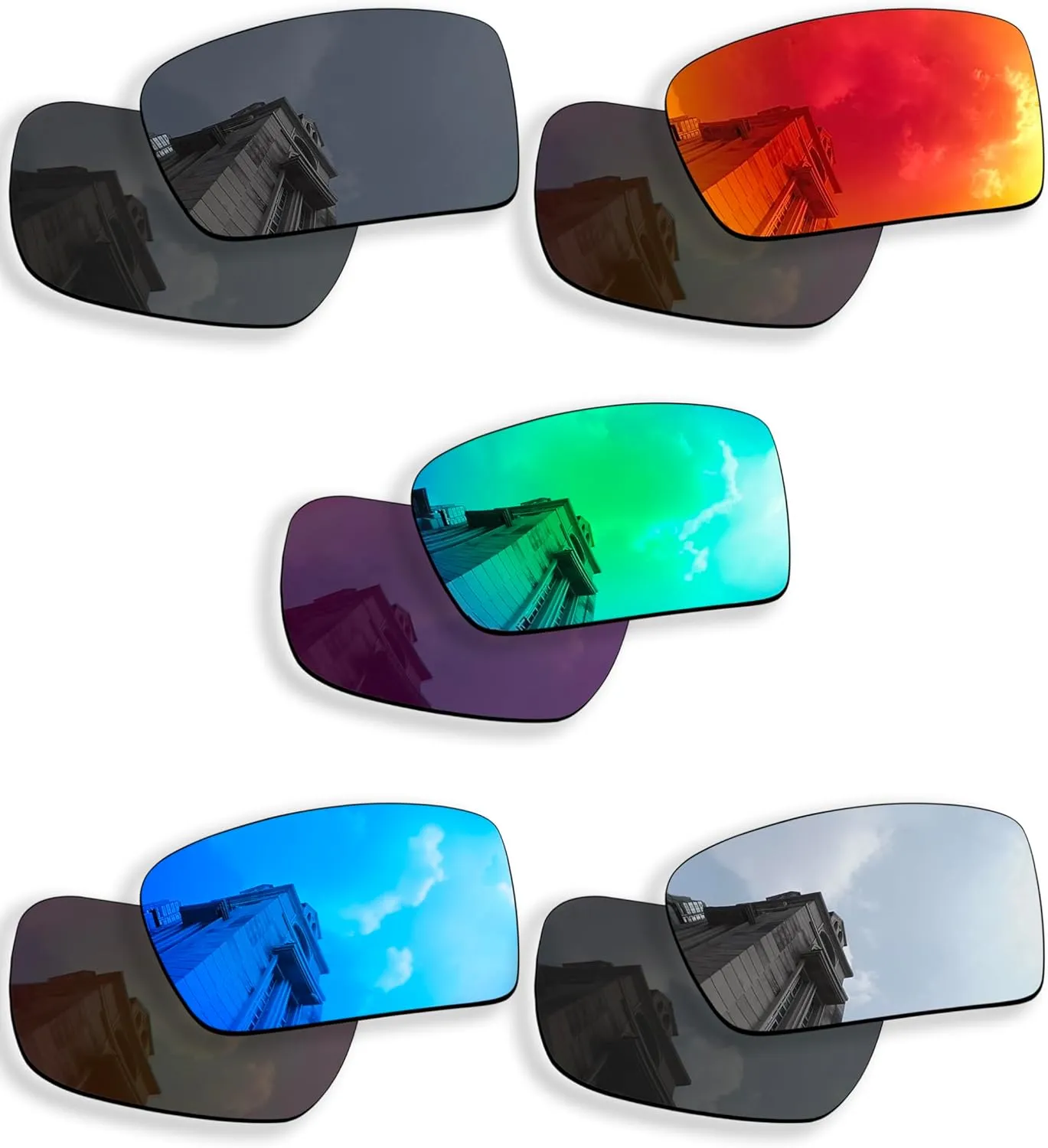 5 Pairs Polarized Replacement Lenses for Oakley Gascan OO9014 Sunglass, Anti-Scratch and Impact Resistant
