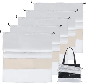 5 Pcs 16 x 16 Inches Waterproof Dust-Proof Storage Pouch Bags, Dustproof Drawstring Breathable Bag for Travel, Storage Organizers with Clear Window Dustproof Storage Pouch