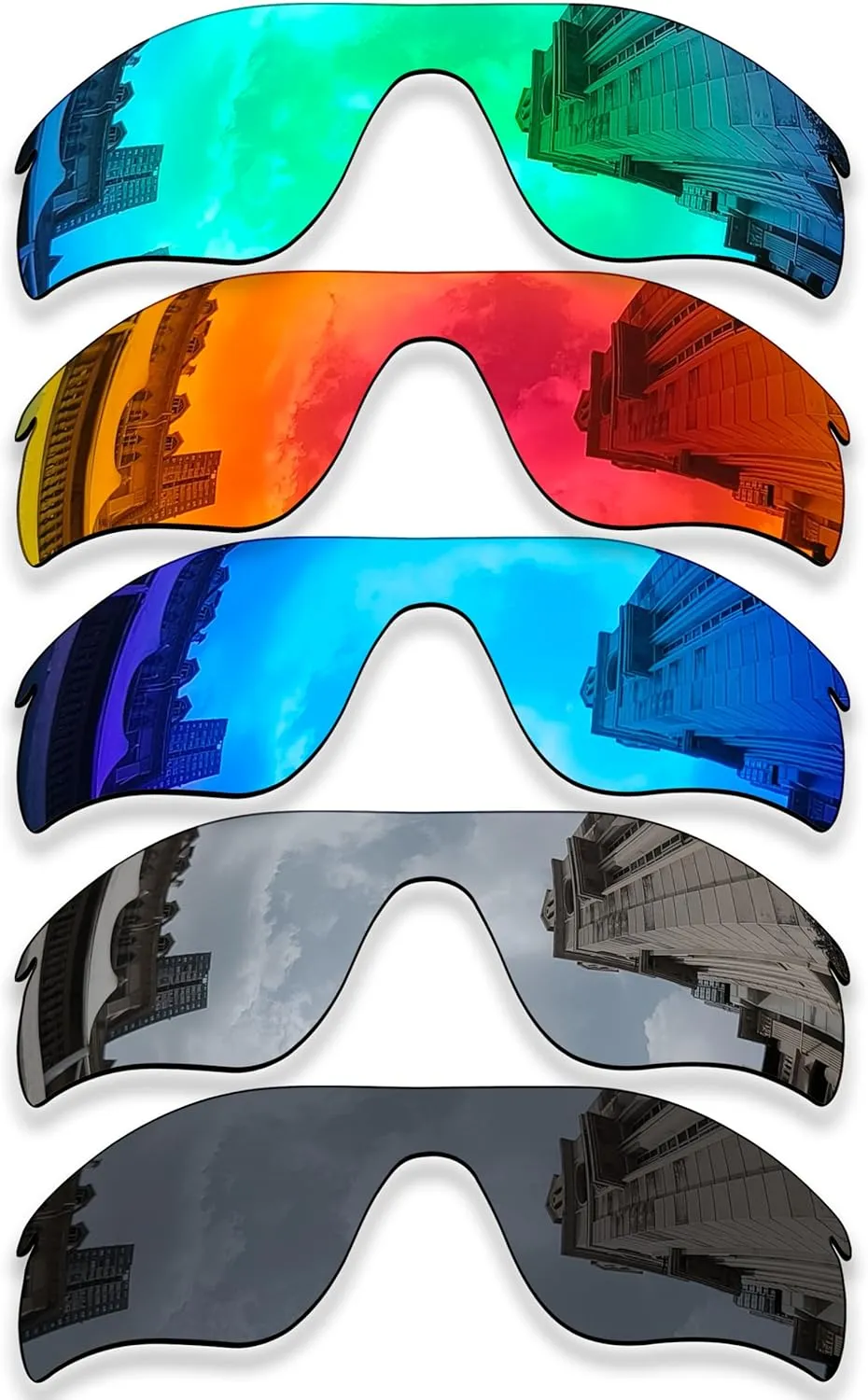 5 Pieces Polarized Replacement Lenses for Oakley RadarLock Path OO9181 Sunglasses, Anti-Scratch and Impact Resistant