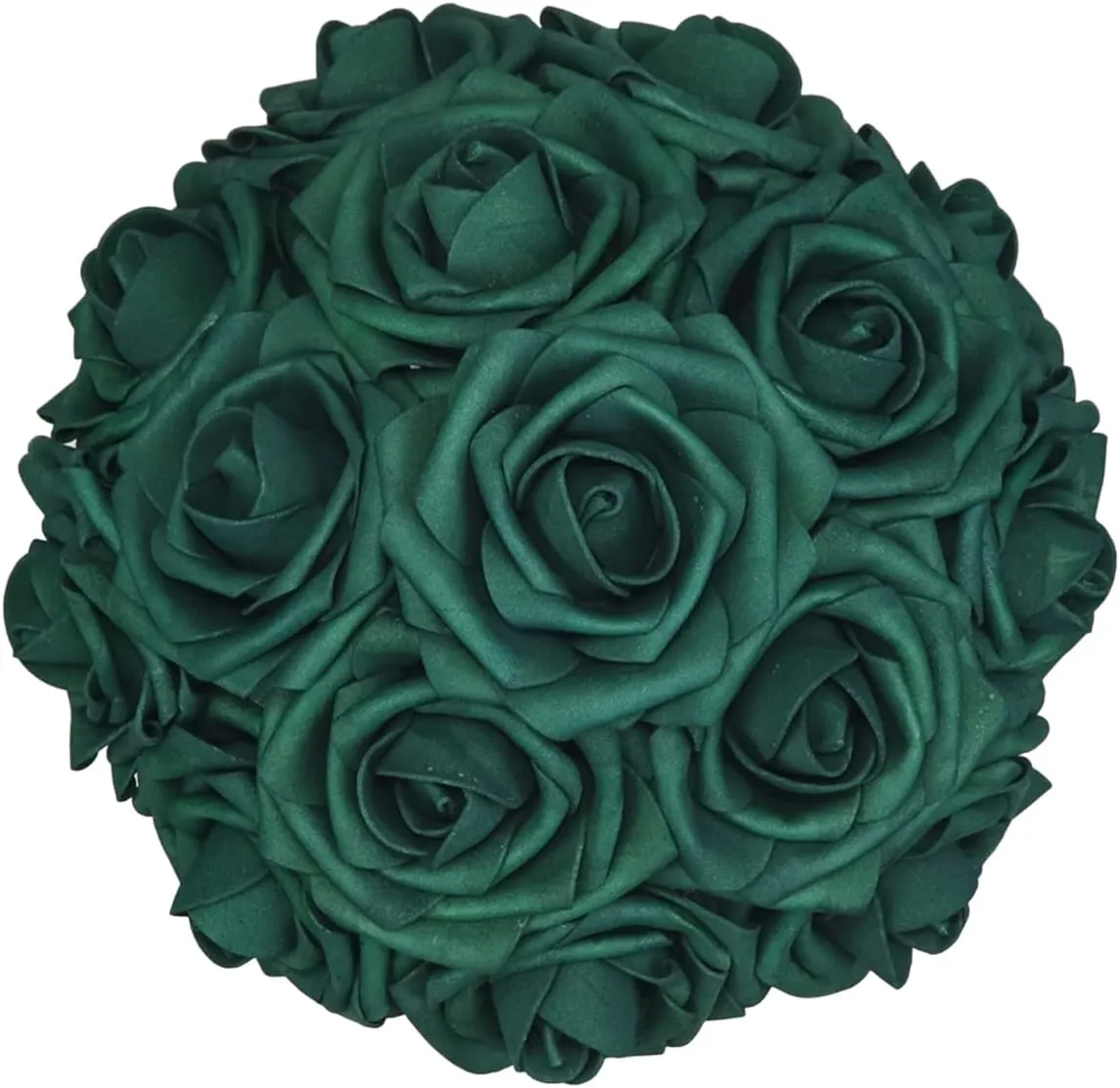 50pcs Artificial Flower，Real Touch Artificial Foam Roses Decoration DIY for Wedding Bridesmaid Bridal Bouquet Centerpieces Party -Army Green