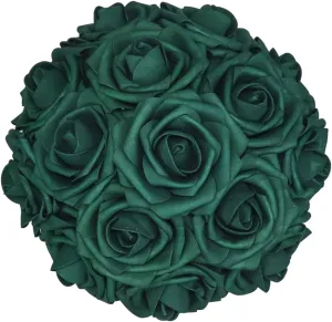 50pcs Artificial Flower，Real Touch Artificial Foam Roses Decoration DIY for Wedding Bridesmaid Bridal Bouquet Centerpieces Party -Army Green