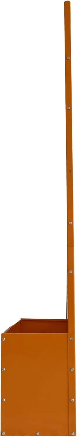 6 ft. X 4 ft. Orange Freestanding Metal Privacy Screen Room Divider with Flower Box