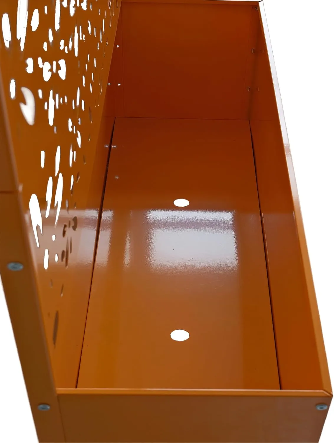 6 ft. X 4 ft. Orange Freestanding Metal Privacy Screen Room Divider with Flower Box