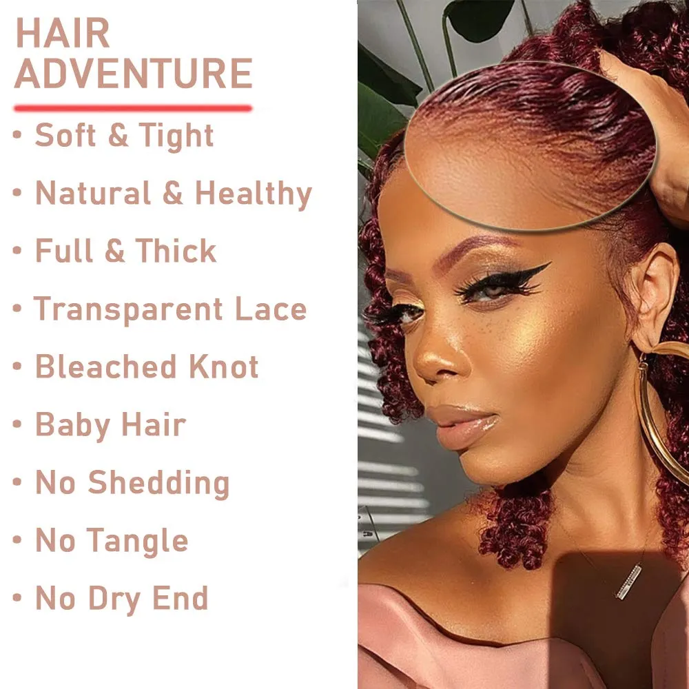 99j Burgundy Bob Lace Front Wigs Human Hair for Women 13x4 Hd Lace Frontal Short Curly Glueless Bob Wigs Pre Plucked Brazilian Remy Hair Wigs Wine Red Color 12 inch