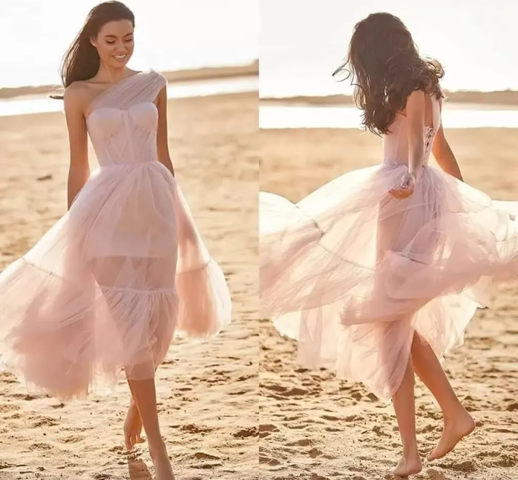 A-line Pleated Tulle Homecoming Dress for Women, Tea Length Sweetheart Prom Dresses Wedding Party Dress