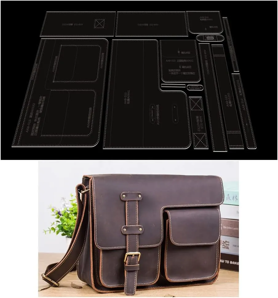 AAB-513 Acrylic Man Shoulder Bag Template Leather Pattern