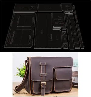AAB-513 Acrylic Man Shoulder Bag Template Leather Pattern