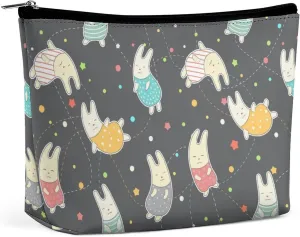 Abstract Rabbit Large Capacity Cosmetic Bags for Women, Cartoon Pattern Personalised Travel Makeup Bag,Waterproof Scratch Resistant Travel Toiletry Bag