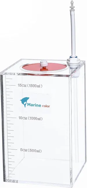 Acryli Made Liquid Storage Bucket 0.4 Gallons, Working with Dosing Pump,Auto Top Off System Reservoir Container, 1 Room 0.4 Gallons