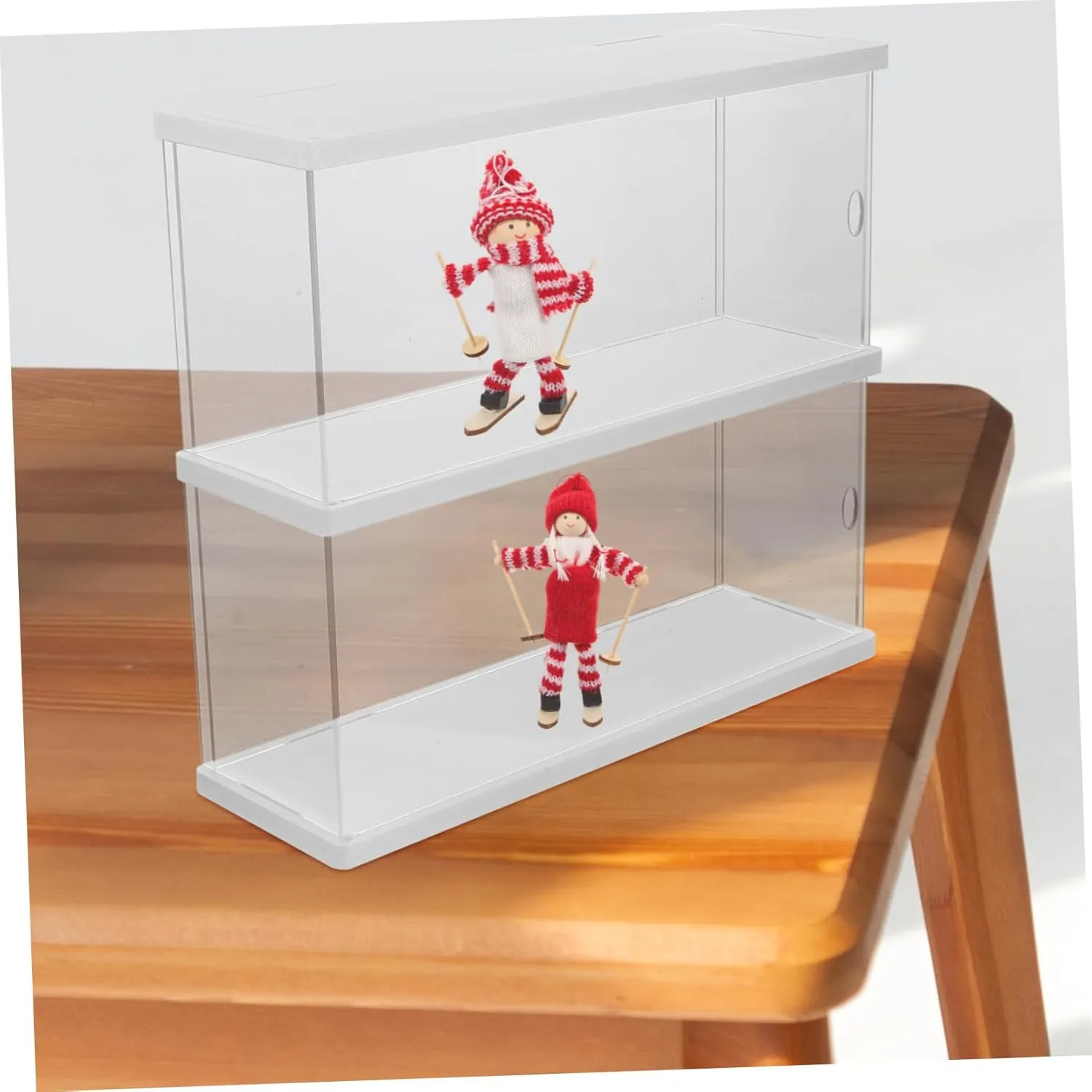 Action Figures Display Case Double Acrylic Showcase Box for Collectibles Transparent Storage Dust for Organizing and Showcasing Action Figures