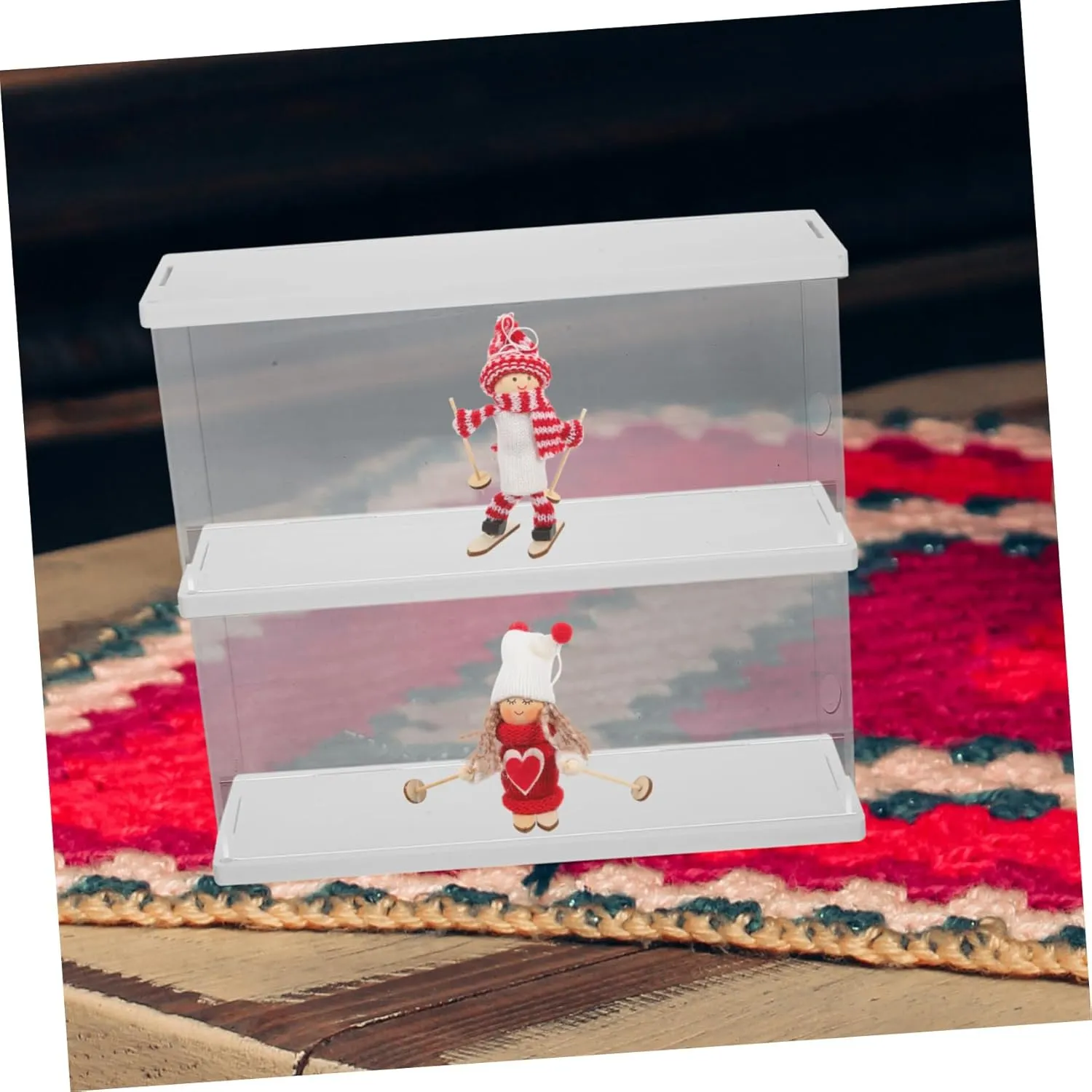 Action Figures Display Case Double Acrylic Showcase Box for Collectibles Transparent Storage Dust for Organizing and Showcasing Action Figures