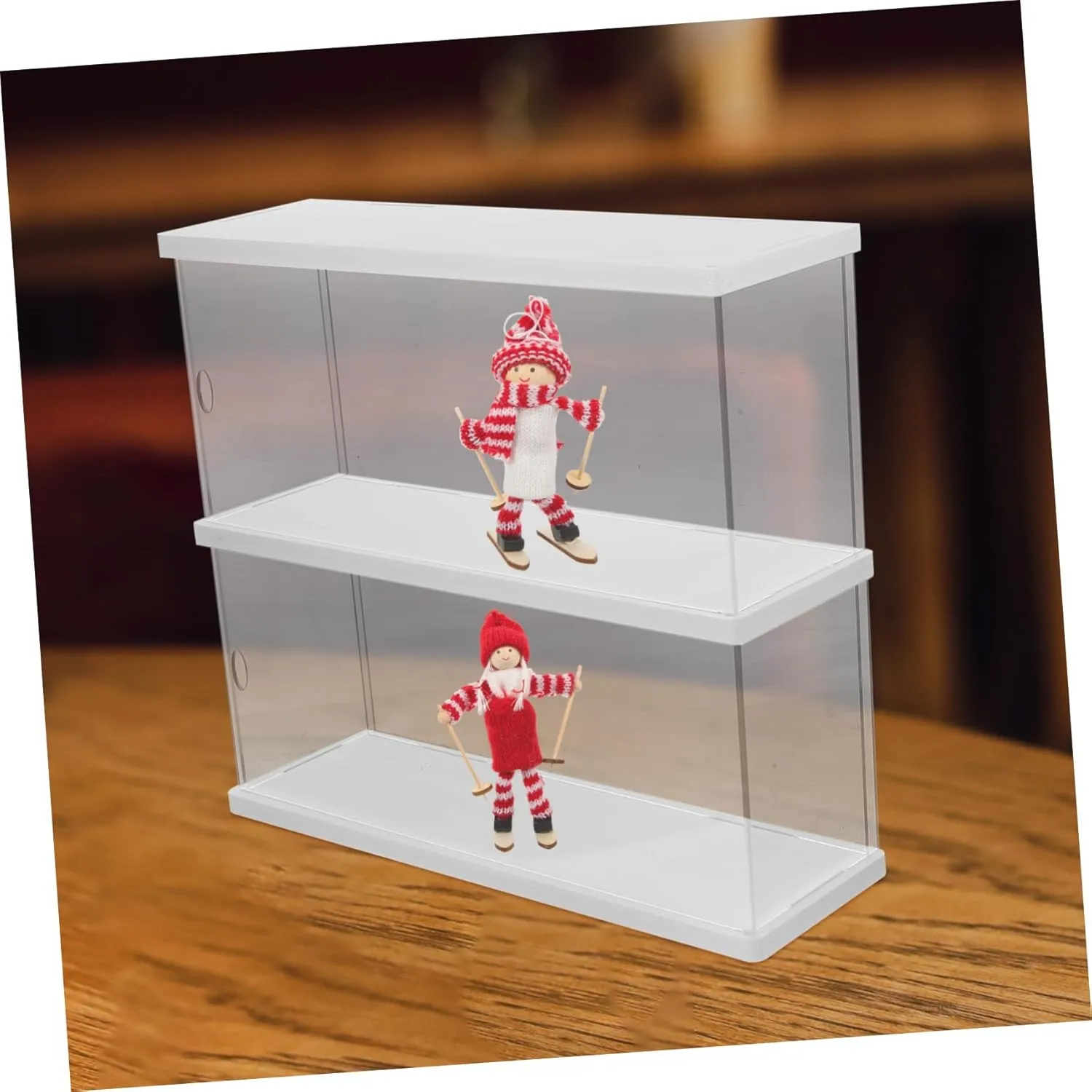 Action Figures Display Case Double Acrylic Showcase Box for Collectibles Transparent Storage Dust for Organizing and Showcasing Action Figures