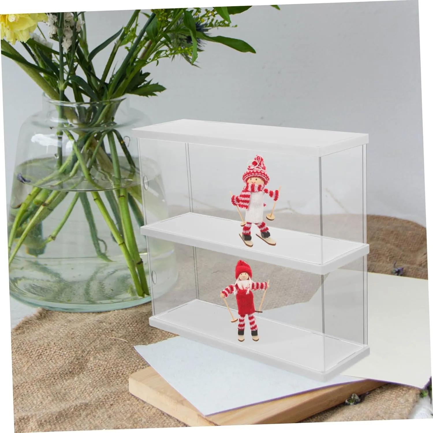 Action Figures Display Case Double Acrylic Showcase Box for Collectibles Transparent Storage Dust for Organizing and Showcasing Action Figures