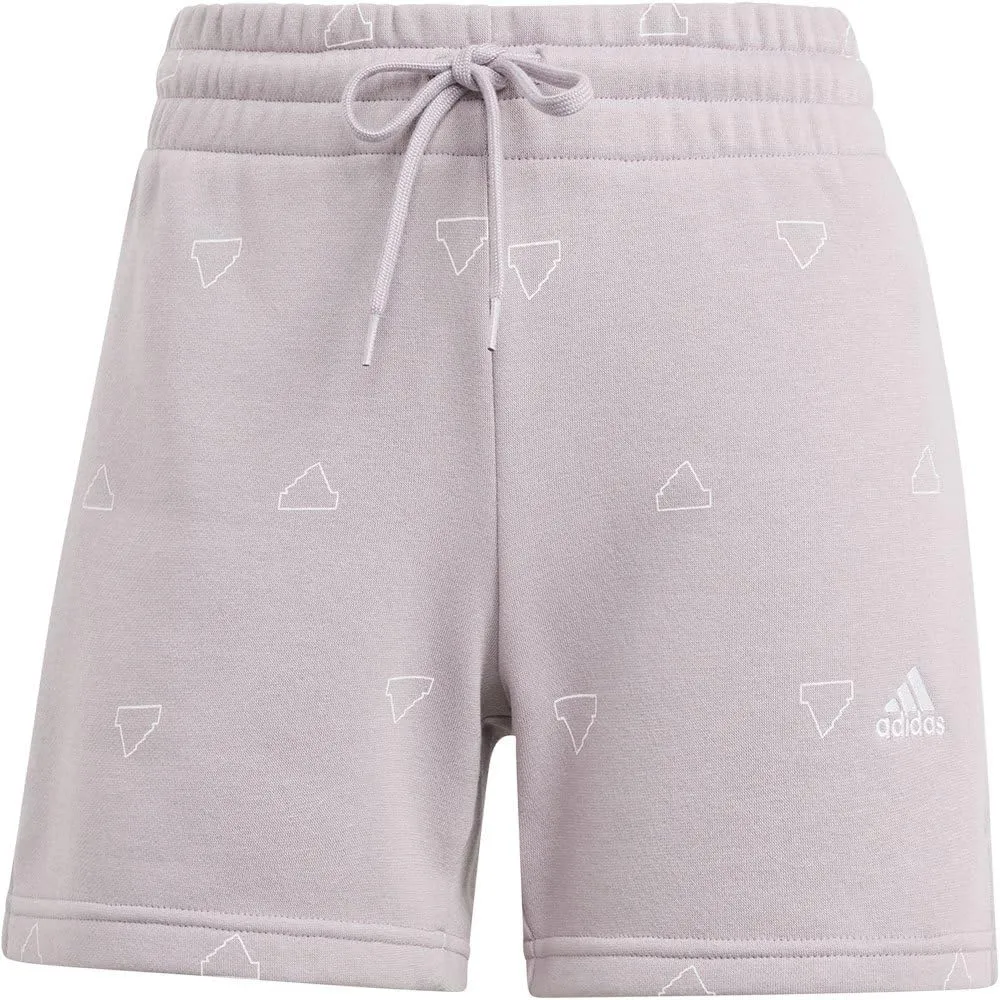 adidas Essentials Women's Monogram Fleece Graphic Casual Shorts
