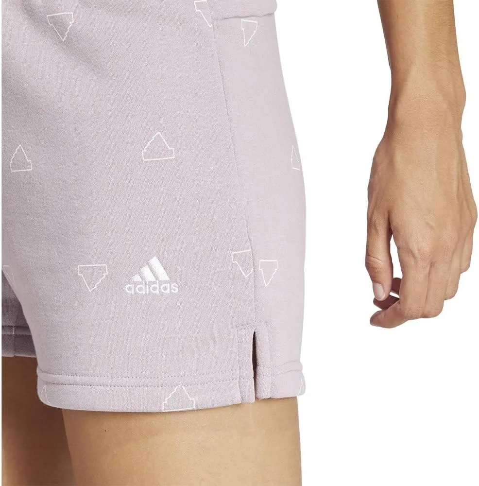 adidas Essentials Women's Monogram Fleece Graphic Casual Shorts