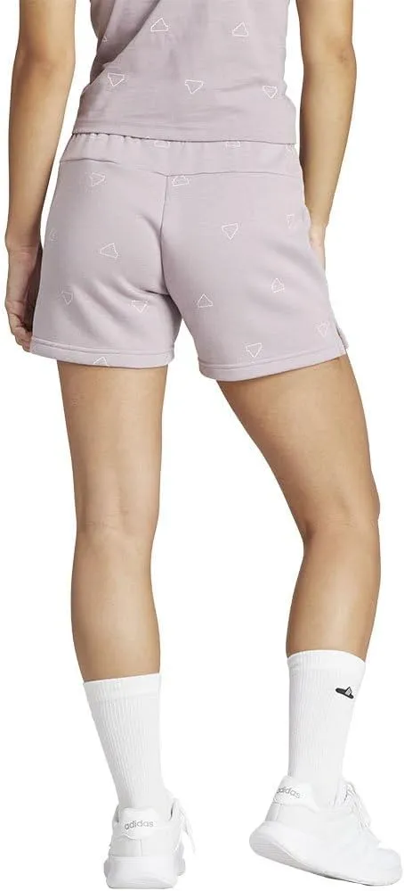 adidas Essentials Women's Monogram Fleece Graphic Casual Shorts